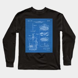 Coffee Filter Patent - Coffee Shop Art - Blueprint Long Sleeve T-Shirt